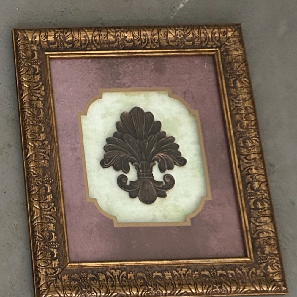 Elegant Brown and Gold Framed Wall Accent